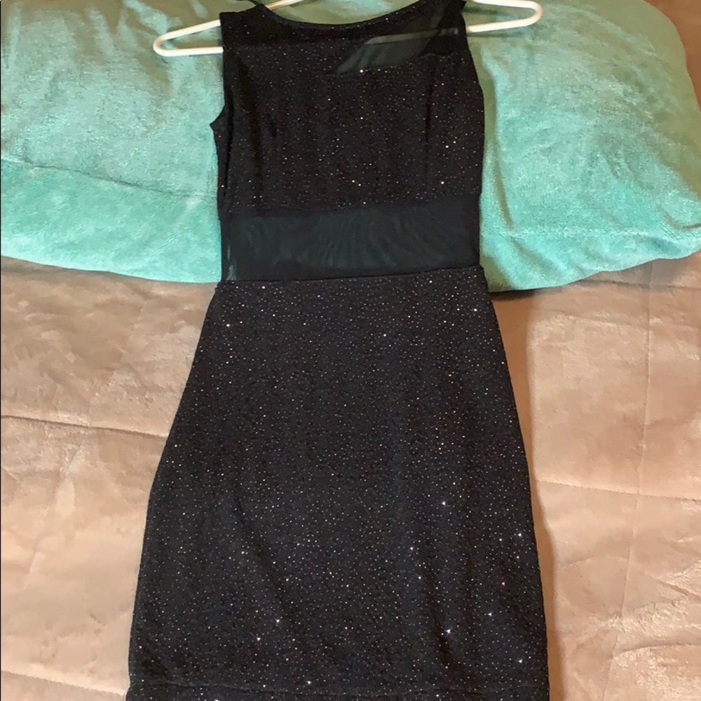 Black Mesh Tight Dress
